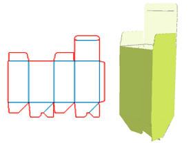 Sticky bottom tube box, color box, paper corrugated paper box, packaging structure design, packaging box structure, packaging design, cosmetic packaging, cosmetic packaging design, electronic product 