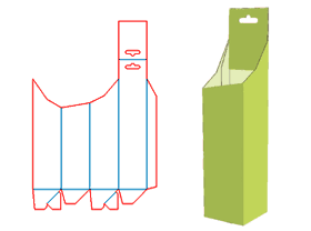 Tubular box special-shaped structure, self-locking bottom, open packaging, hanging packaging
