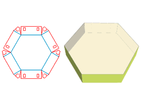 Hexagonal display box, special-shaped packaging box design, PET box, disc carton, tray structure, special-shaped structure design