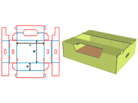 Flip box, flip-top box on both sides, packaging carton design, color box card-only, corrugated cartons, transport cartons, fruit packaging cartons, stack code