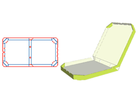 Pizza packaging design, structural special, flap corrugated box, cardboard box