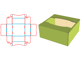 Flip box, flip-top box on both sides, packaging carton design, color box card-only, corrugated cartons, transport cartons, fruit packaging cartons, stack code