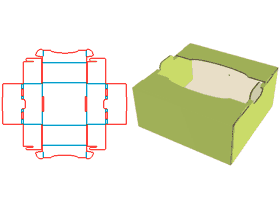Flip box, flip-top box on both sides, packaging carton design, color box card-only, corrugated cartons, transport cartons, fruit packaging cartons, stack code