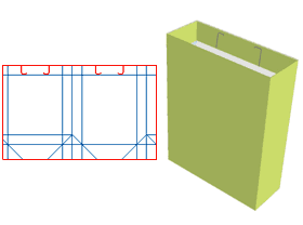 Handbags, bags, handbag structural design, handbag packaging design, bag lifting bag, display bag, paper bag, handbag unfold structure