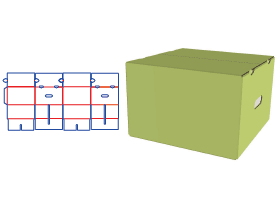 Slotted cartons, partitions + hand holes, integrated molding
