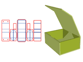 Folding Type, book-Type boutique Box,The way the cover is molded V groove