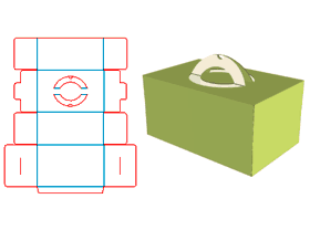 Cake box, cake box structure design, double-socket cake box, hand-lift cake box, top-facing hand-to-hand paste pvc plastic sheet, visible internal products