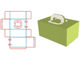 Cake box, cake box structure design, double-socket cake box, hand-lift cake box, top-facing hand-to-hand paste pvc plastic sheet, visible internal products