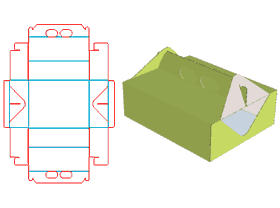 Handbag box, food packaging box, cake packaging structure design