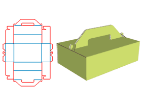 Handbag box, food packaging box, cake packaging structure design