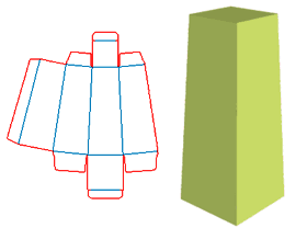 Up and down wide tube box, trapezoidal box structure design, packaging color box design, double box, shape box, tube box extension box type.