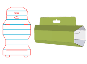 Special-shaped structure cardboard box, with hook structure, display packaging, one-paper molding, snap structure
