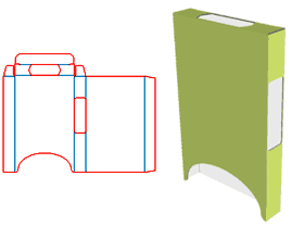Special-shaped structure cardboard box, tubular box deformation structure, bottom is not sealed, display packaging, a paper molding